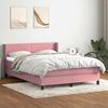 vidaXL Sommier &agrave; lattes de lit avec matelas rose 140x210 cm velours