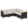 vidaXL Salon de jardin 5 pcs avec coussins noir r&eacute;sine tress&eacute;e