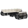 vidaXL Ensemble de canap&eacute; de jardin 9 pc Noir et blanc cr&egrave;me polyrotin