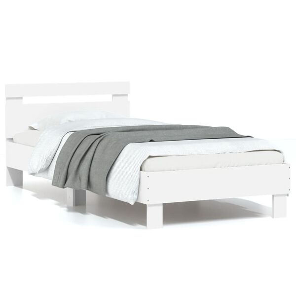 vidaXL Cadre de lit sans matelas avec tête de lit blanc 90x190 cm