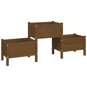 vidaXL Jardini&egrave;re Marron miel 178,5x44x75 cm Bois massif de pin