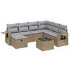 vidaXL Salon de jardin avec coussins 8pcs m&eacute;lange beige r&eacute;sine tress&eacute;e