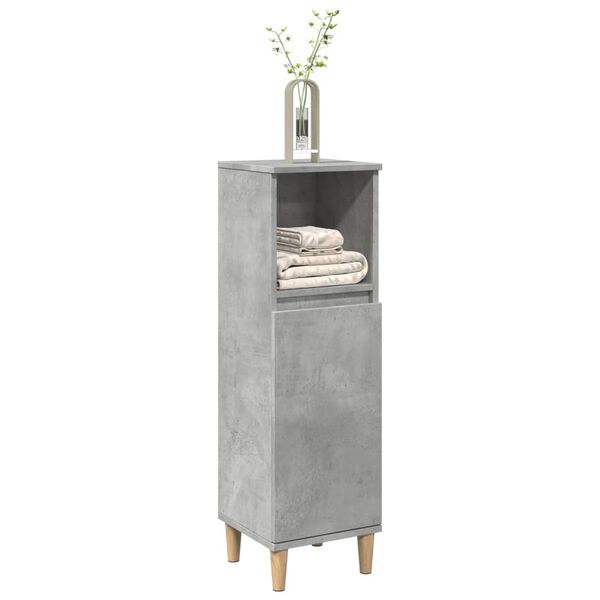 vidaXL Armoire de salle de bain gris béton 30x30x100 cm