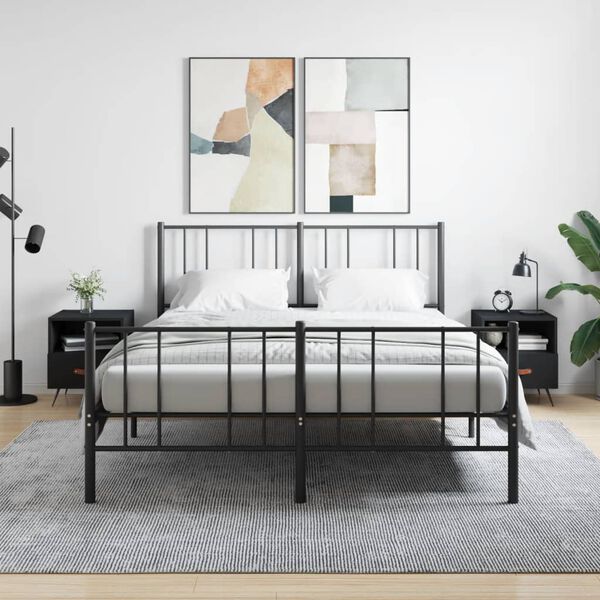 vidaXL Tables de chevet 2 pcs noir 40x35x47,5 cm bois d&rsquo;ing&eacute;nierie