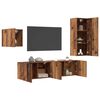 vidaXL Meuble TV Montage mural 4 pcs Bois Ancien Bois d'ing&eacute;nierie