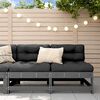 vidaXL Canap&eacute;s centraux avec coussins 2 pcs gris bois de pin massif