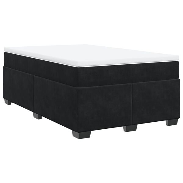 vidaXL Sommier &agrave; lattes de lit avec matelas noir 120x190 cm velours