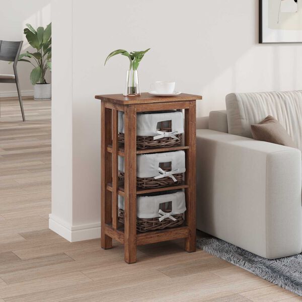vidaXL Table d'appoint Marron Bois massif d'acajou