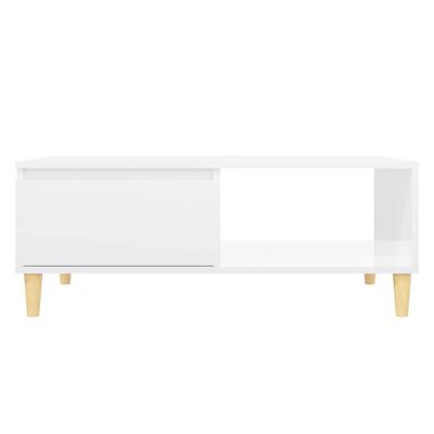 vidaXL Table basse Blanc brillant 90x60x35 cm Aggloméré