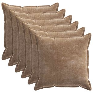 vidaXL Housse de coussin 6 pcs HOUTEN Marron 80 x 80 cm Tissu Chenille