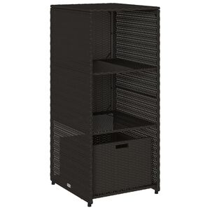 vidaXL Armoire de rangement de jardin noir 50x55x115 cm r&eacute;sine tress&eacute;e