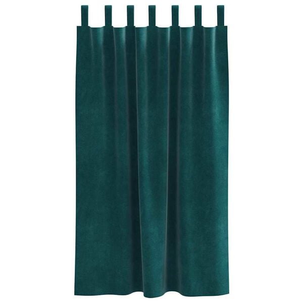 vidaXL Rideaux occultants 2 pcs Vert foncé 140 x 175 cm Velours