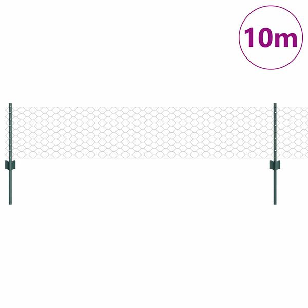 vidaXL Cl&ocirc;ture avec poteau Vert 0,4 x 10 m Acier et PVC