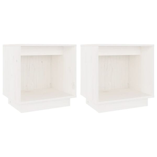 vidaXL Tables de chevet 2 pcs Blanc 40x30x40 cm Bois de pin solide