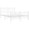 vidaXL Cadre de lit m&eacute;tal sans matelas et pied de lit blanc 140x190 cm