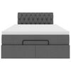 vidaXL Lit ottoman avec matelas et LED gris fonc&eacute; 120x200 cm tissu