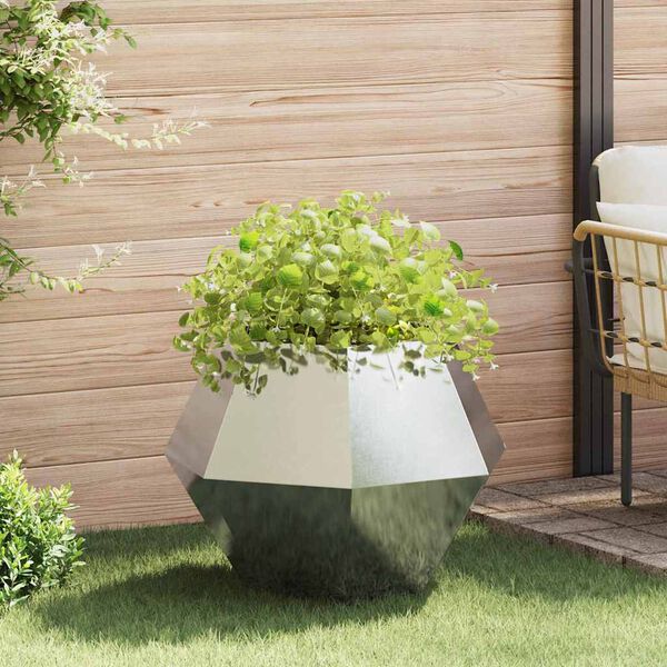 vidaXL Jardinière Argent 75 x 75 x 60 cm Acier inoxydable