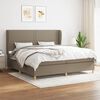 vidaXL Sommier &agrave; lattes de lit avec matelas Taupe 200x200 cm Tissu