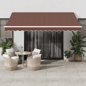 vidaXL Auvent r&eacute;tractable automatique avec LED marron 400x350 cm