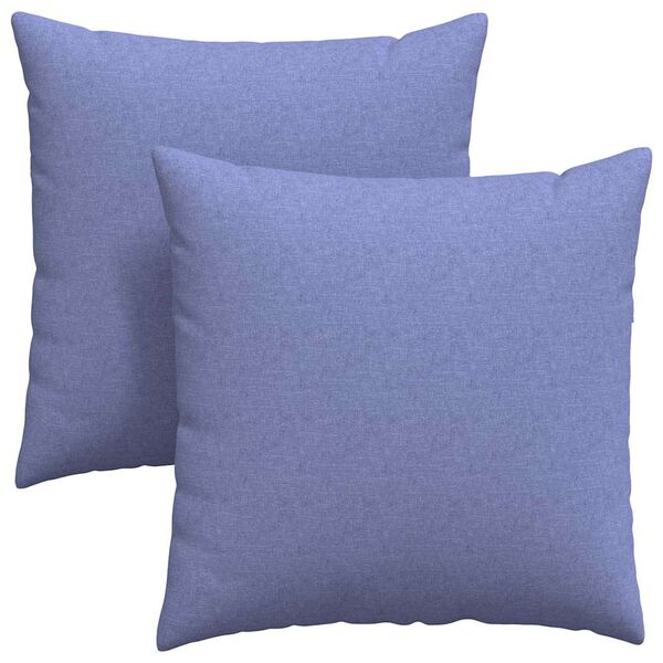 vidaXL Coussins de canap&eacute; 2 pcs Bleu denim 60 x 60 cm tissu