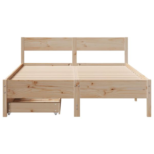 vidaXL Cadre de lit sans matelas 135x190 cm bois de pin massif