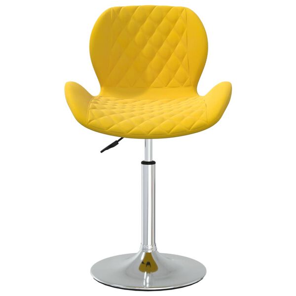 vidaXL Chaises &agrave; manger pivotantes lot de 2 jaune moutarde velours