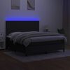 vidaXL Sommier &agrave; lattes de lit et matelas et LED Noir 180x200 cm Tissu