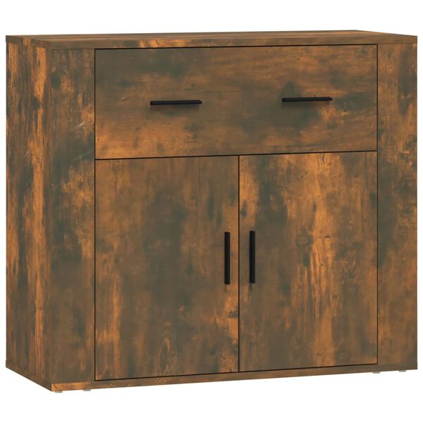 vidaXL Buffet Ch&ecirc;ne fum&eacute; 80x33x70 cm Bois d'ing&eacute;nierie