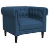 vidaXL Fauteuil Chesterfield bleu tissu