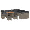 vidaXL Ensemble de canap&eacute; de jardin 14 pc Gris polyrotin