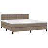 vidaXL Sommier &agrave; lattes de lit avec matelas Taupe 180x200 cm Tissu
