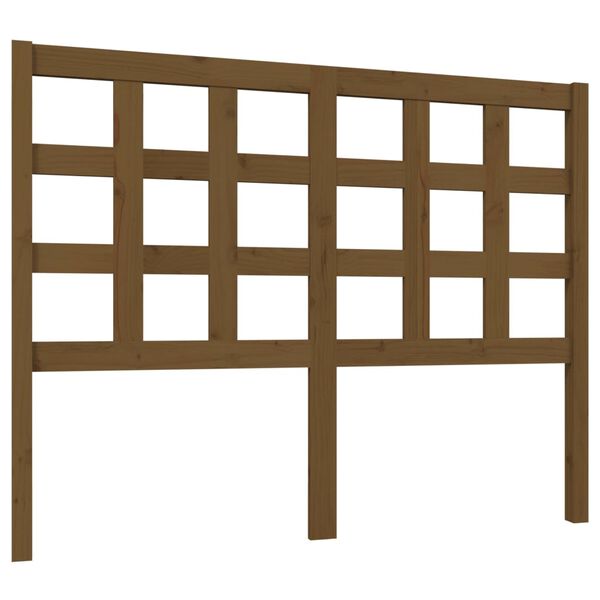 vidaXL T&ecirc;te de lit Marron miel 125,5x4x100 cm Bois massif de pin