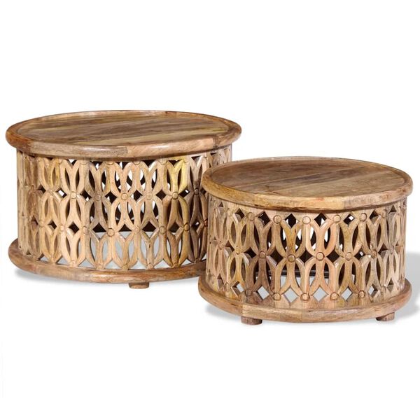 vidaXL Ensemble de table basse 2 pcs Bois de manguier massif