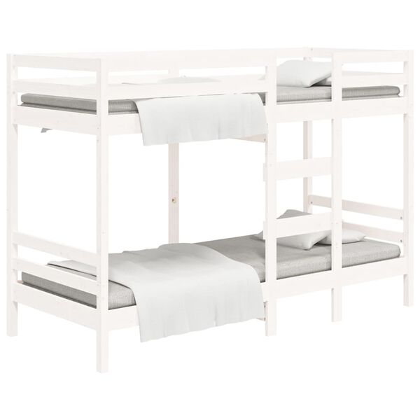 vidaXL Lit superposé sans matelas blanc 90x200 cm bois de pin massif