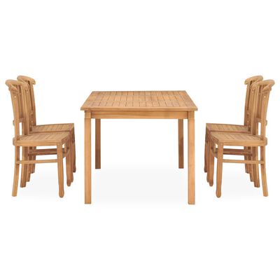 vidaXL Ensemble à manger de jardin 5 pcs bois de teck solide