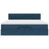 VidaXL Cadre de lit ottoman avec matelas bleu fonc&eacute; 180x200 cm velours