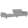 vidaXL Canap&eacute;-lit &agrave; 2 places avec tabouret Gris clair Tissu microfibre