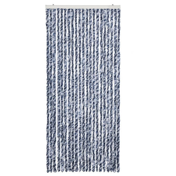 vidaXL Moustiquaire Bleu blanc et argent&eacute; 90x220 cm Chenille