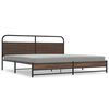 vidaXL Cadre de lit en m&eacute;tal sans matelas ch&ecirc;ne marron 193x203 cm