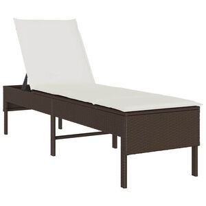vidaXL Transat avec coussin marron 55x200x44cm r&eacute;sine tress&eacute;e