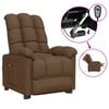 vidaXL Fauteuil inclinable &eacute;lectrique Marron Tissu