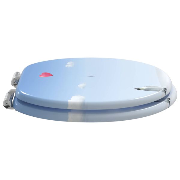 vidaXL Si&egrave;ge de toilette Bleu 44 x 38 cm Panneau MDF