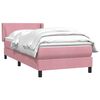 vidaXL Sommier &agrave; lattes de lit avec matelas rose 90x220 cm velours