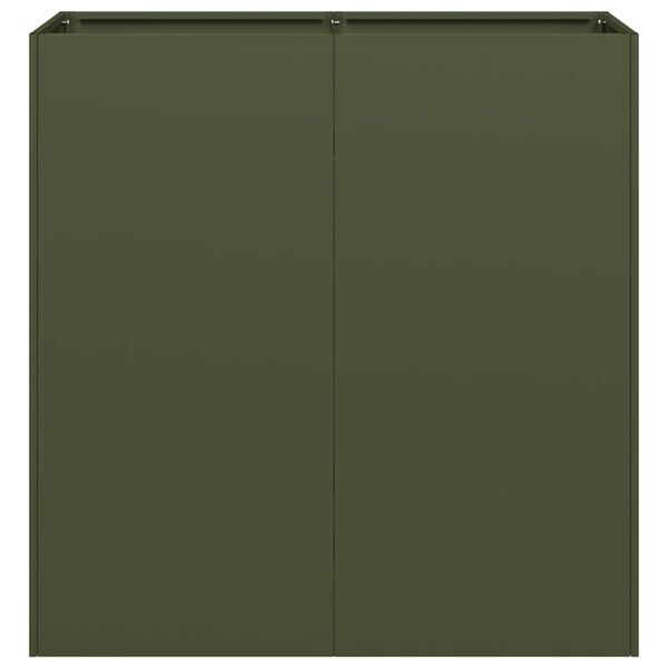 vidaXL Jardini&egrave;re vert olive 80x40x80 cm acier lamin&eacute; &agrave; froid