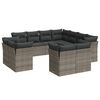 vidaXL Salon de jardin 11 pcs avec coussins gris r&eacute;sine tress&eacute;e