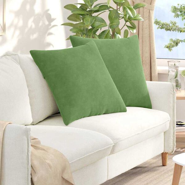 vidaXL Coussins de canap&eacute; 2 pcs Vert clair 60 x 60 cm