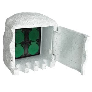 vidaXL 4 prises de jardin &eacute;tanches R&eacute;sine Blanc