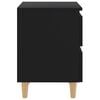 vidaXL Table de chevet avec pieds en pin Noir 40x35x50 cm