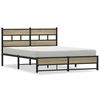 vidaXL Cadre de lit en m&eacute;tal sans matelas ch&ecirc;ne sonoma 150x200 cm