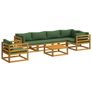 vidaXL Ensemble de Canap&eacute;s 7 pc Naturel Bois d'Acacia Massif